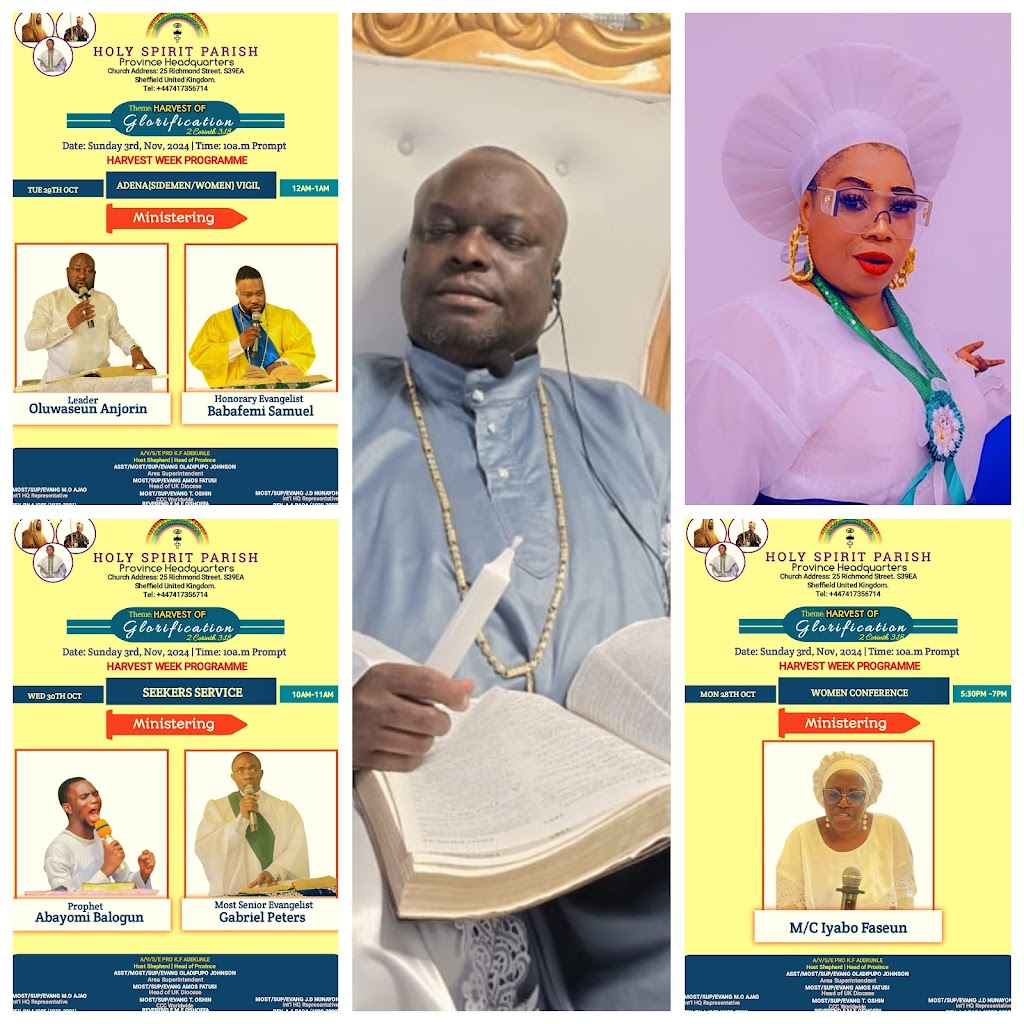 CCC HOLY SPIRIT PARISH, UK ANNOUNCED HARVEST OF GLORIFICATION.