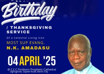 MOST SUP EVANG AMADASU TURN 92! EDO STATE SHEPHERDS TO CELEBRATE HIM.