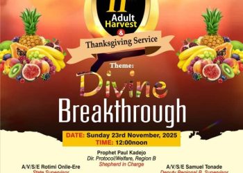 A JOYFUL INVITATION TO THE 11TH ADULT HARVEST THANKSGIVING SERVICE OF CCC MILWAUKEE PARISH (MIRACLE LAND) USA