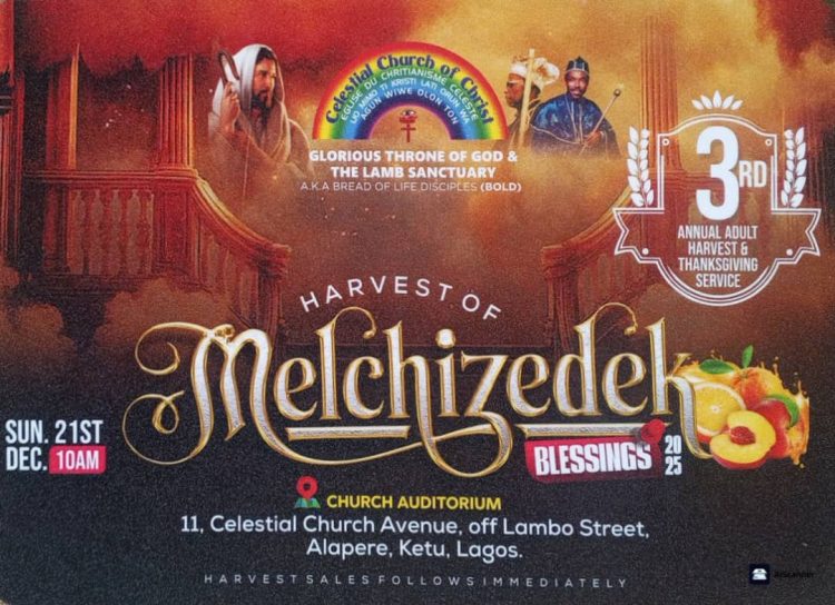 CCC GLORIOUS THRONE OF GOD & THE LAMB SANCTUARY MARKS 3 GLORIOUS YEARS, ANNOUNCES HARVEST OF MELCHIZEDEK BLESSING 2025