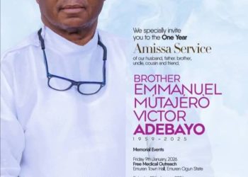 ONE-YEAR REMEMBRANCE SERVICE!!! In Loving Memory of Brother Emmanuel Mutajero Victor Adebayo