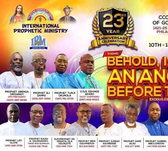 HEAVENLY VISITATION EXPECTED AS CCC COVENANT OF GOD, PHILADELPHIA, USA HOSTS IPM ANNIVERSARY