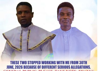 DISCLAIMER: MSE OLARINDE ANNOUNCES DISENGAGEMENT OF TWO FORMER ASSOICATES