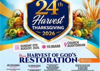 HARVEST OF GOD’S RESTORATION: CCC BETHESDA PARISH DUBLIN INVITES FAITHFUL TO ANNUAL ADULT HARVEST THANKSGIVING