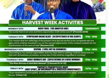 GREAT EXPECTATIONS: CCC SEVENTH YEAR PARISH, LONDON PREPARES FOR GLORIOUS HARVEST CELEBRATION