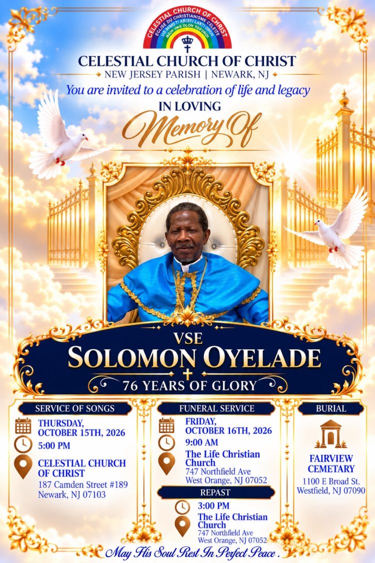 VSE SOLOMON OYELADE TO BE BURIED BETWEEN 15th OCT & 16th OCT 2026